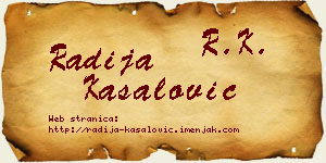 Radija Kasalović vizit kartica